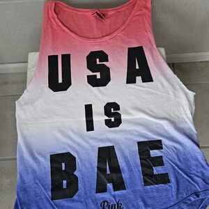 PINK Victoria's Secret Ombre Tank Top - Pink, White, Blue